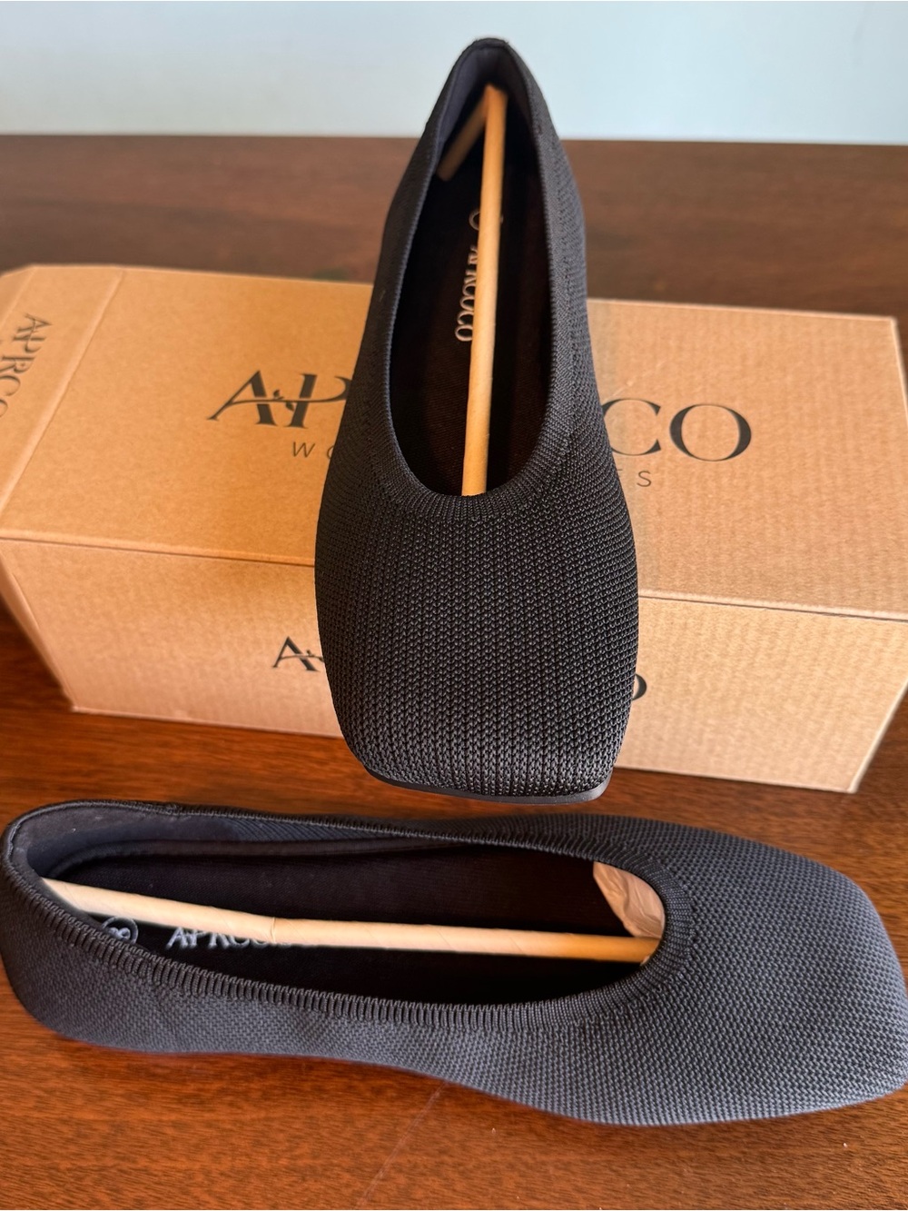 Black Knit Women's Ballet Flats